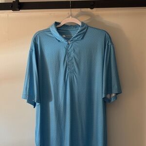 Onward Reserve Men's Blue Golf Club print Polo Shirt